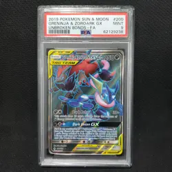 2019 Pokemon: GRENINJA & ZOROARK 200/214 [Full Art] [Unbroken Bonds] Mint PSA 9 - Image 1