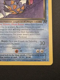 Dark Gyarados 25/82 1st Edition Team Rocket Rare WOTC Vintage Pokemon TCG Card! - Image 5
