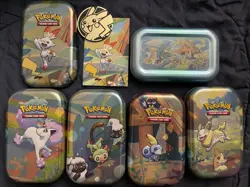 Pokemon Galar Friends mini tin lot 5, no booster pack sticker and card included - Image 1