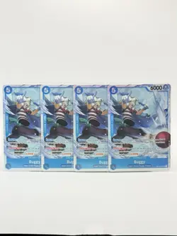 4x Buggy OP16-048 SR One Piece TCG English Playset NM Time Of Battle Impel Down - Image 1