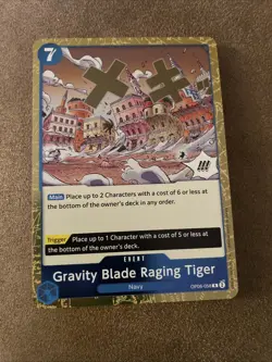 One Piece Gravity Blade Raging Tiger OP06-058 Wings Rare Foil Event Namco - Image 1