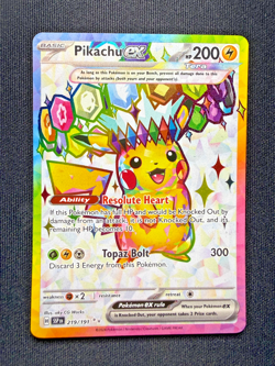 Pokemon TCG Pikachu EX 219/191 - Ultra Rare - Surging Sparks - NM - Image 2