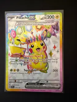 Pikachu Ex (Ultra Rare) 219/191 SV08: Surging Sparks Pokemon TCG NM - Image 1