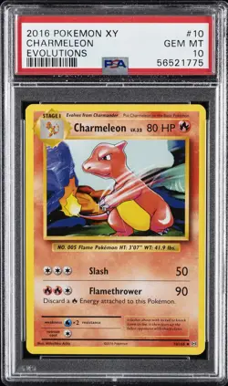 2016 POKEMON XY EVOLUTIONS #10 CHARMELEON PSA 10 - Image 1