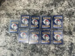1999 Pokemon base set shadowless non holo 9 card lot - Image 2