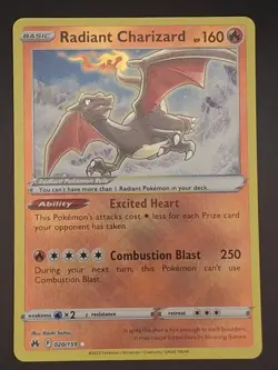 Pokemon TCG Radiant Charizard Crown Zenith 020/159 Holo Radiant Rare - Image 1