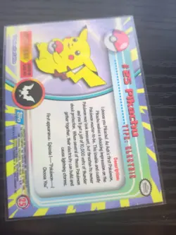Topps Pokemon Topps Chrome Pikachu #25 Electric Chrome Foil Trading Card - Image 2