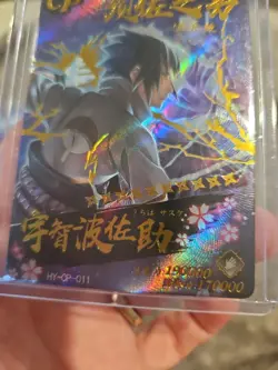 Naruto Premium Booster Sasuke Uchiha HY-CP-011 Foil Holo Trading Card SECRET - Image 3