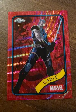 Cable 2025 Topps Chrome Marvel Sapphire Edition #145 RED WAVE 2/5 Near Mint - Image 3