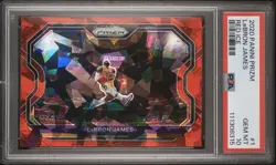 2020-21 Panini Prizm LeBron James #1 Red Cracked Ice Prizm Lakers PSA 10 GEM MT - Image 1
