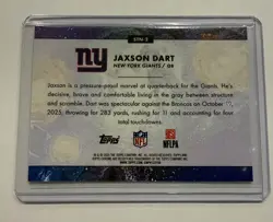 Topps Cosmic Jaxson Dart Stars Of The Night STN-2 RC Insert Giants NFL 2025 - Image 2