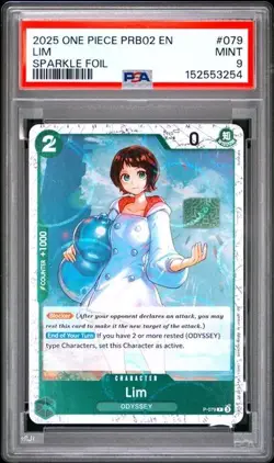 2025 One Piece PRB02 EN Lim Sparkle Foil PROMO #079 PSA 9 MINT - Image 1