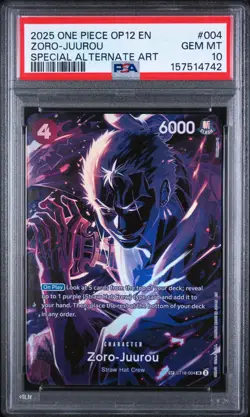 2025 ONE PIECE OP12 LEGACY OF THE MASTER ZORO-JUUROU #ST18-004 SP ALT ART PSA 10 - Image 1