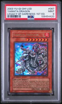 2003 YU-GI-OH! LOD-LEGACY OF DARKNESS 1ST EDITION #067 YAMATA DRAGON PSA 9 - Image 1