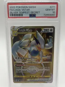 PSA 10 GEM MINT Lugia VSTAR Silver Tempest Gold Full Art Holo Pokemon 211/195 - Image 1