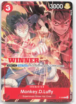 Monkey.D.Luffy (Winner Pack Vol. 1) NON-FOIL P-006 One Piece Promotion Card LP - Image 1