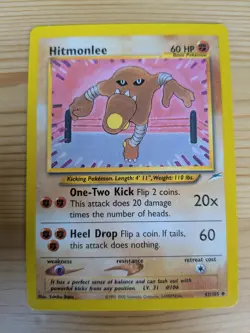 Hitmonlee 42/105 Neo Destiny Pokemon Card Non Holo Uncommon NM - Image 1