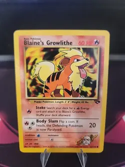 Blaine's Growlithe 62/132 Pokemon TCG Gym Challenge LP - Image 3