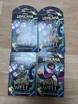 Lot Of 4 disney lorcana whispers in the well Sleeved Booster Pack - Image 1
