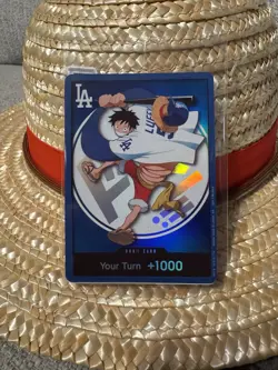 One Piece Dodgers Promo Card Monkey D. Luffy DON 2026 - Image 1