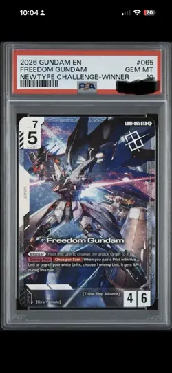 Bandai 2026 Gundam Card Game Freedom Gundam Newtype Winner LR #065 PSA 10 - Image 1