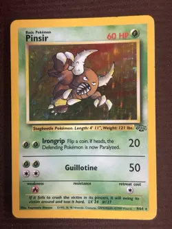 Pokemon TCG Pinsir Holo Rare Card Jungle Unlimited Vintage 9/64 - Image 1