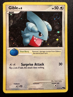 Gible 7/17 POP Series 6 Promo Pokemon Card Cosmos Holo Foil Rare Swirl Near Mint - Image 1