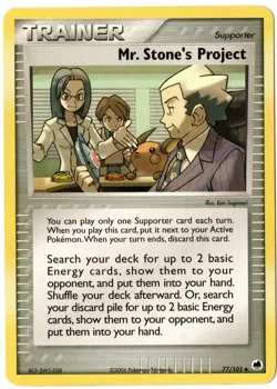 Pokemon EX Dragon Frontiers 77/101 Mr. Stone's Project Card - Image 1