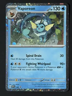 TAIL SWIRL Vaporeon 168 Promo Pokemon Card Scarlet Violet 🌀 Swirl Black Star NM - Image 1
