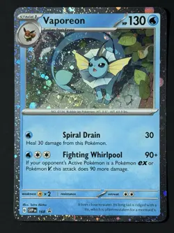 TAIL SWIRL Vaporeon 168 Promo Pokemon Card Scarlet Violet 🌀 Swirl Black Star NM - Image 2