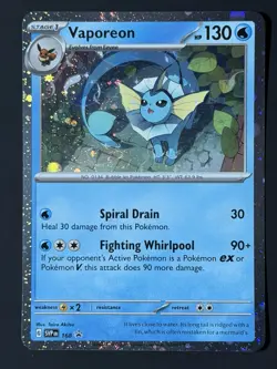 TAIL SWIRL Vaporeon 168 Promo Pokemon Card Scarlet Violet 🌀 Swirl Black Star NM - Image 3