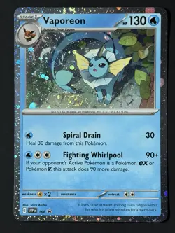TAIL SWIRL Vaporeon 168 Promo Pokemon Card Scarlet Violet 🌀 Swirl Black Star NM - Image 4