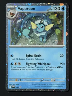 TAIL SWIRL Vaporeon 168 Promo Pokemon Card Scarlet Violet 🌀 Swirl Black Star NM - Image 5