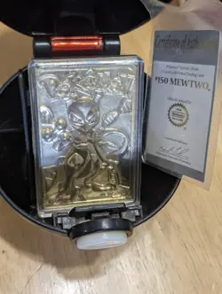 Vintage 1999 Burger King 23K Gold Plated Pokemon Card Lot Mewtwo Togepi COA - Image 1