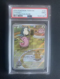 Pokemon TCG Chansey 187/167 Twilight Masquerade Illustration Rare PSA 9 - Image 1