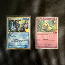 Pokemon TCG 2 Card Lot Mimikyu SVP116 Celebrations Promo + Trick or Trade - Image 1