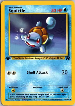 Squirtle 68/82 Common Team Rocket Pokemon 1st Edition Near Mint - Image 1