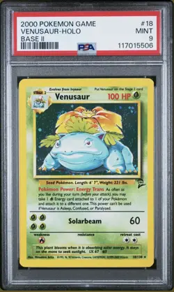 Pokemon TCG Venusaur Base Set 2 Holo Graded PSA 9 - Image 1