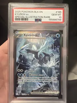 2025 Pokemon Black Bolt Kyurem ex Special Illustration Rare #165/086 PSA 10 - Image 1