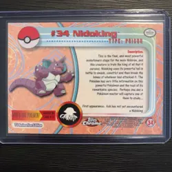 2000 Topps Chrome Pokemon: Nidoking #34 - NM - Image 2