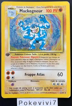 Carte Pokemon MACKOGNEUR 8/102 Holo Set de Base EDITION 1 Wizards FR - Image 1