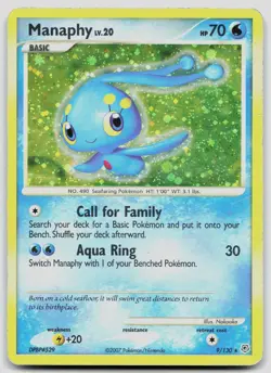 Manaphy 9/130 Diamond & Pearl Holo Pokemon MP - Image 1