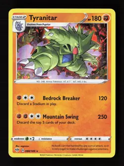 Tyranitar 088/189 Holo Rare Darkness Ablaze Pokemon Near Mint - Image 1