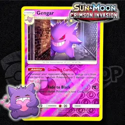 Gengar 38/111 Sun & Moon Crimson Invasion Reverse Holo Pokemon TCG NM - Image 1