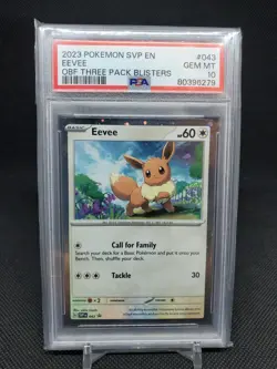 2023 Eevee 043 Black Star Promo Obsidian Flames 3 Pack Blister PSA 10 Pokemon - Image 3