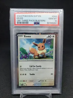 2023 Eevee 043 Black Star Promo Obsidian Flames 3 Pack Blister PSA 10 Pokemon - Image 5
