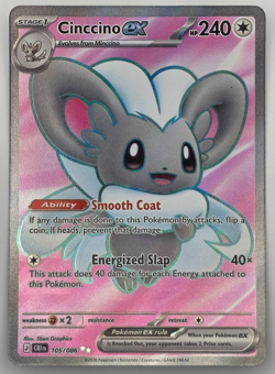 Cinccino ex 105/086 Ultra Rare ME04: Chaos Rising - NM- Pokemon TCG - Image 1