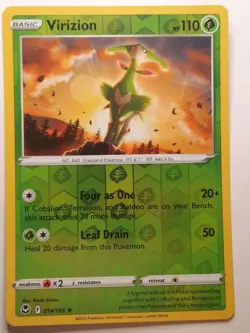 Virizion - 014/195 - Reverse Holo - Silver Tempest - NM - Pokemon Card - Image 1