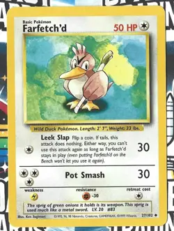 Pokemon TCG Farfetch'd Farfetchd 027/102 Base Set Regular NM Farfetched - Image 1