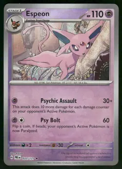 Espeon (Poke Ball Pattern) 033/131 Rare Holo NM Pokemon SV: Prismatic Evolutions - Image 1